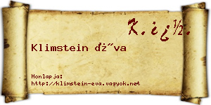 Klimstein Éva névjegykártya